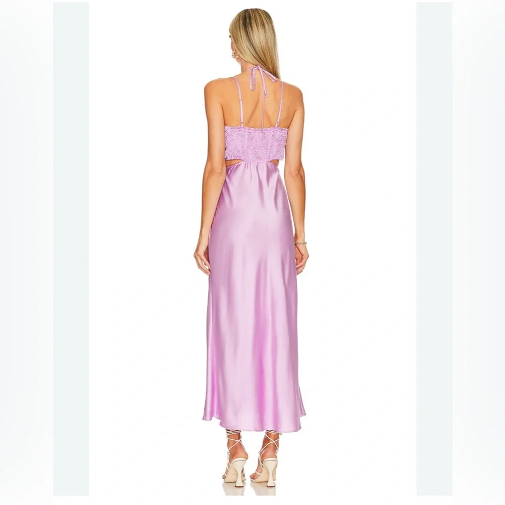 NWT SHOW ME YOUR MUMU Codie Cut Out midi Dress in Lilac size M - Picture 2 of 6